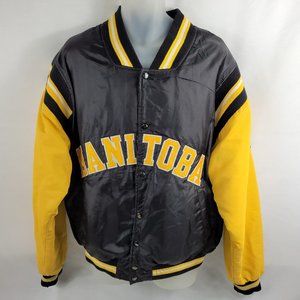 University Manitoba Bisons Football Varsity Jacket Snap-Up Lined Mens XL